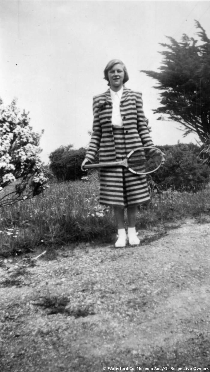 Máire Uí Miadacáin With Tennis Racket
