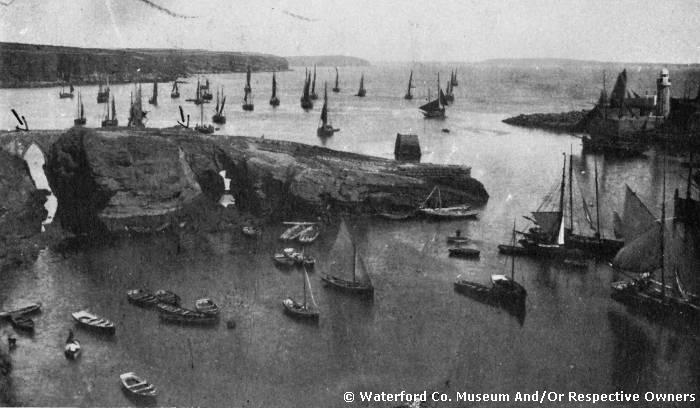 The Island, Dunmore East, With The Herring Fleet In The Bay